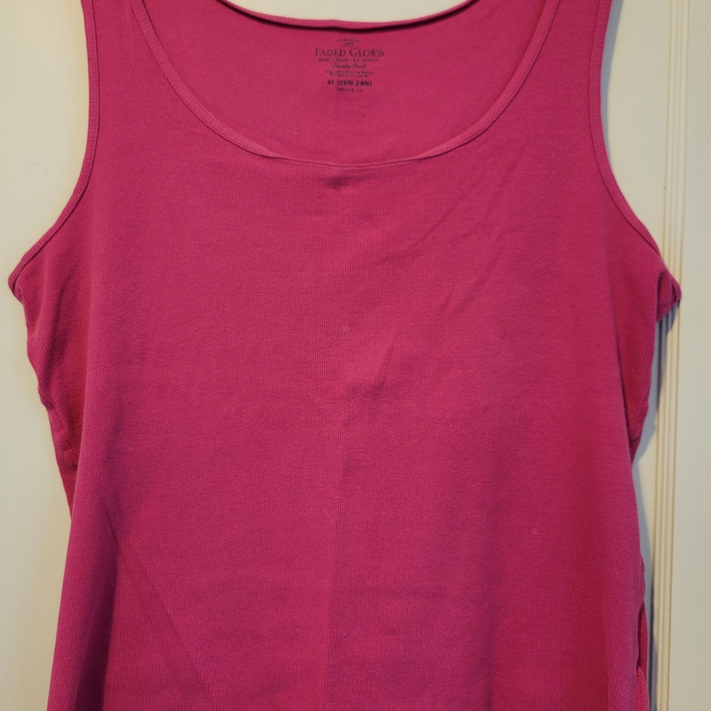 Faded Glory Vibrant Pink Tank Top
